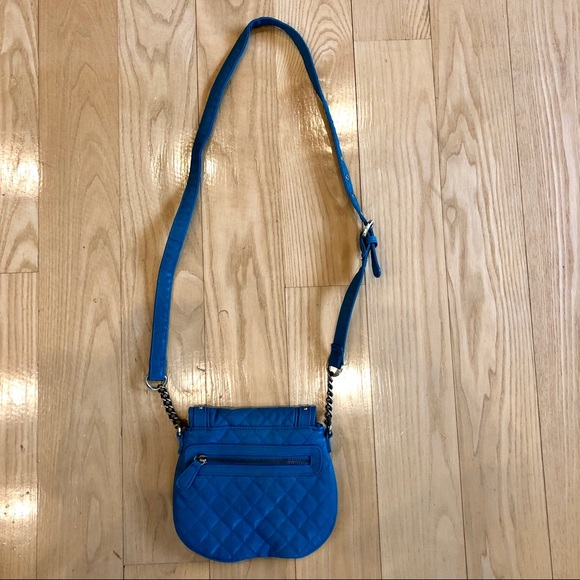 Teal Quilted Leather & Gold Studded Crossbody Bag - Picture 6 of 7